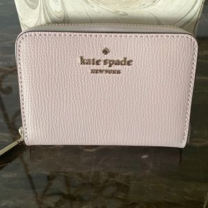 NWT KATE SPADE Zip Around Card Case Wallet Violet Moon leather